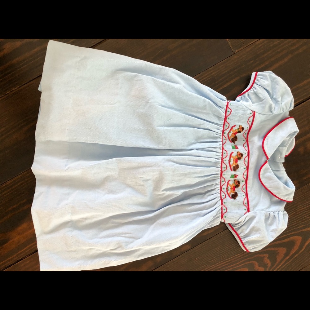 Rocking horse smocked dress
